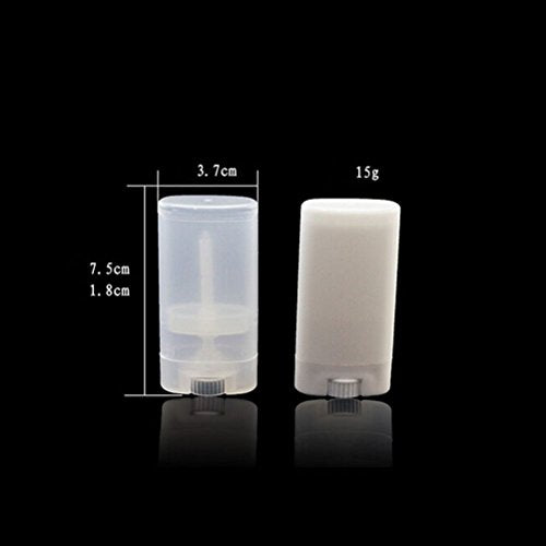 30 Pack White Plastic Deodorant Containers 15ml for DIY Lip Balm & Lotion