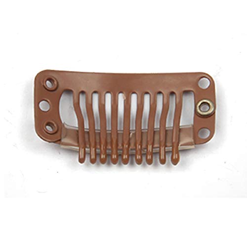20pcs Light Brown Metal Snap Clips for Hair Extensions & Wigs