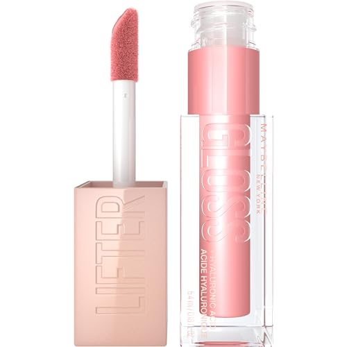 Maybelline Lifter Gloss - Hydrating Lip Gloss with Hyaluronic Acid, Peachy Neutral Shade