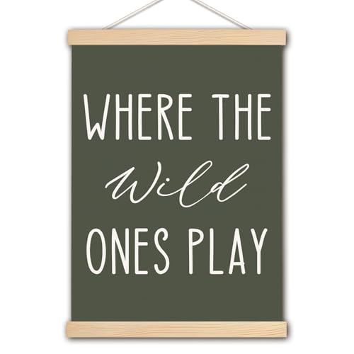 Green Nursery Wall Art Poster with Hanger Frame - 12x17 Inches