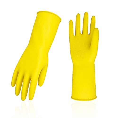 Vgo... Latex Reusable Cleaning Gloves - Extra Thick Long Cuff (L)