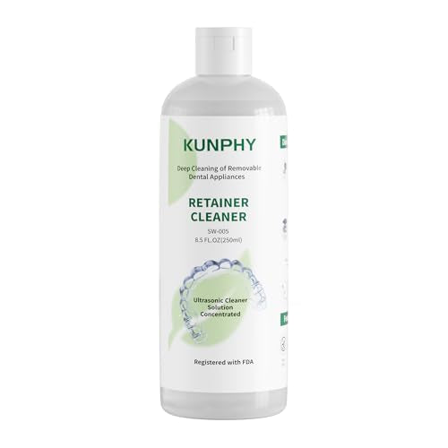 KUNPHY Ultrasonic Retainer Cleaner Solution - Professional Dental Appliance Wash