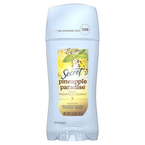 Secret Pineapple Paradise Deodorant for Women 2.6oz - 72hr Freshness, Clear Gel, Mocktails Edition