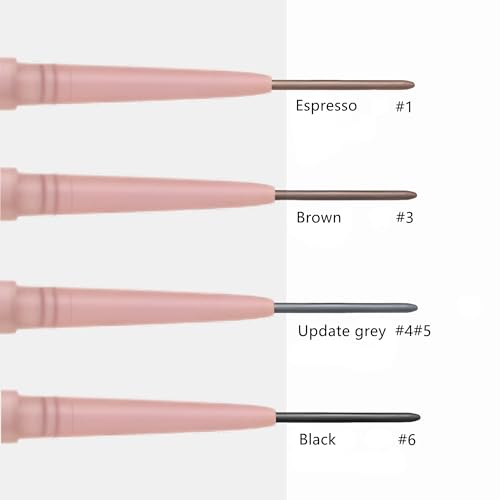SCIMELI Grey Eyebrow Pencil - 2 Pcs Waterproof Micro Brow Pencil with Spoolie Brush