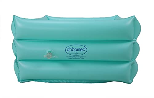 OBBO MED Foldable Travel Foot Bath Basin Tiffany Green – Portable Foot Soak Spa with Inflatable Size 16.5" x 16.5" x 7"