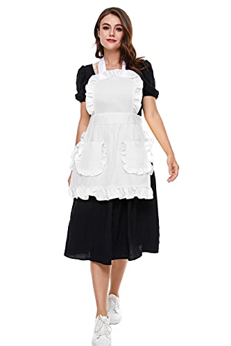 Women's Retro Ruffle Apron with Pockets - LilMents