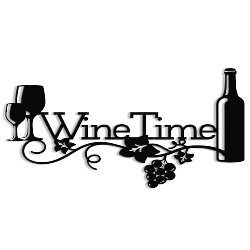 Vintage Farmhouse Wine Bar Metal Wall Art Sign - 16x8 Inches