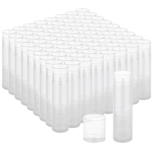 100 Pack Empty Lip Balm Tubes, 5g Clear Twist-Up Chapstick Containers