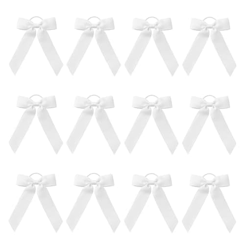 12pcs Kids & Women Ponytail Hair Bows Ribbon Cheerleading Hair Accessories