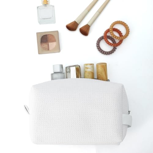 DYSHAYEN Small Waffle Makeup Bag - Travel Cosmetic Organizer