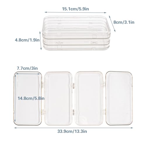 Hiyoo 2 Set Tri-Fold Press On Nail Organizer with 60 Tape Strips
