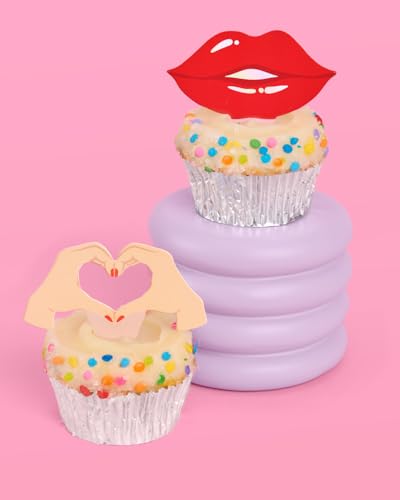 24 Pack Iridescent Cake Toppers for Bachelorette & Birthday Parties