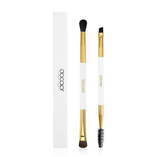 Docolor Duo Eyebrow and Eyelash Brush Set - 2PCS Angled Brow & Spoolie