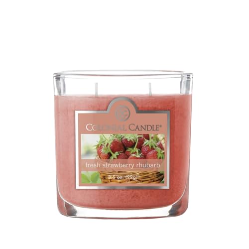 Colonial Candle Fresh Strawberry Rhubarb Scented Jar Candle - 2 Wick, 3.5 oz