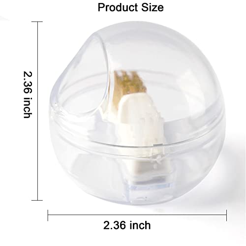 LXIANGN Nail Drill Bit Cleaner Box with 2 Brushes - White, Clear Cover