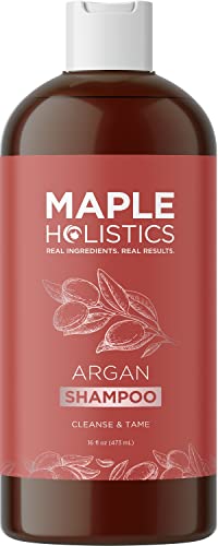 Maple Holistics Argan Oil Shampoo 16 Fl Oz - Sulfate-Free Hair Repair & Volumizing
