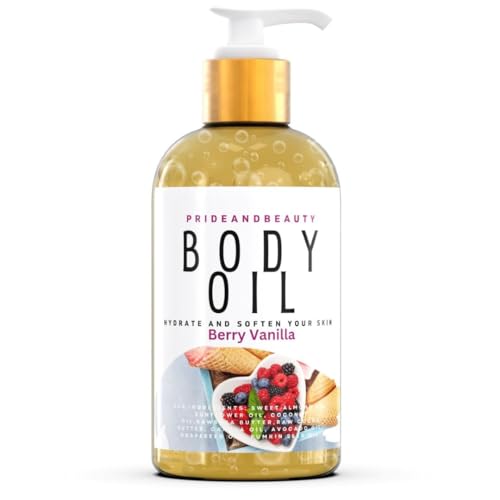PrideandBeauty After Shower Body Oil – Hydrating Berry Vanilla Skin Oil