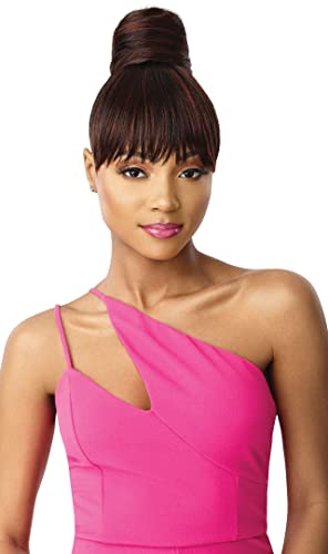Outre Pretty Quick Bun & Bangs - NICOLA Synthetic Hair Piece (1B)