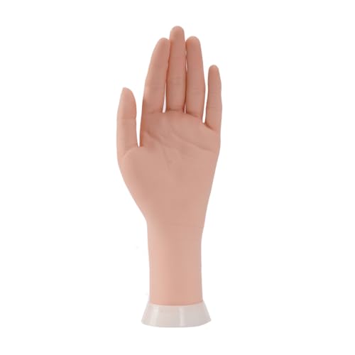 Left Practice Hand for Acrylic Nails with Holder - Flexible Mannequin Nail Practice Tool
