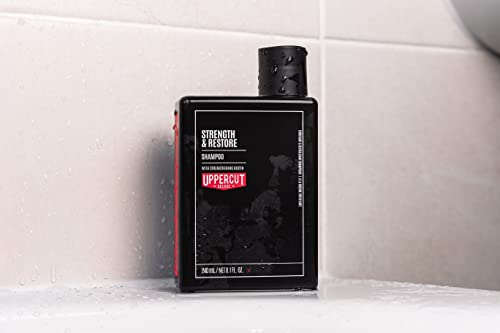 UPPERCUT DELUXE Strength & Restore Shampoo for Men, 8oz - Biotin & Caffeine Thickening Formula