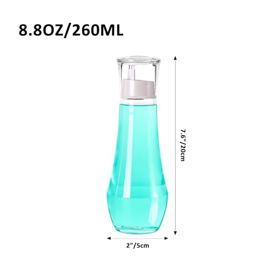 Mouthwash Dispenser Set - Glass Bottle Holder with Cup, 8.8 oz