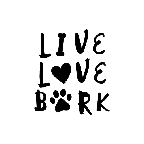 Love Live Bark Wall Decal - 12.5" x 11" Vinyl Sticker for Pet Lovers