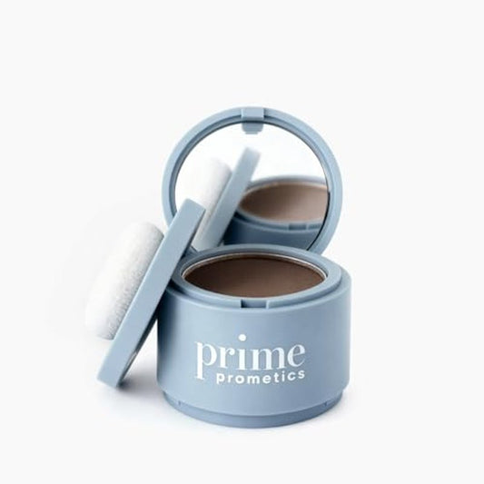 Prime Prometics Instant Coverage Hairline Powder for Mature Women ? Covers Grays, Roots & Thinning Areas ? Water & Sweat-Resistant ? Natural, Fuller-Looking Hairline (Brunette)