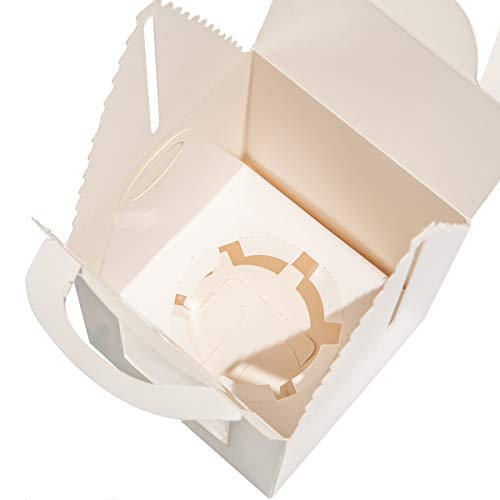 25 Pack White Cupcake Boxes with Window & Handle - Perfect for Weddings
