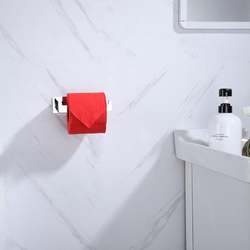 LANC Stainless Steel Wall-Mounted Toilet Paper Holder - Self-Adhesive