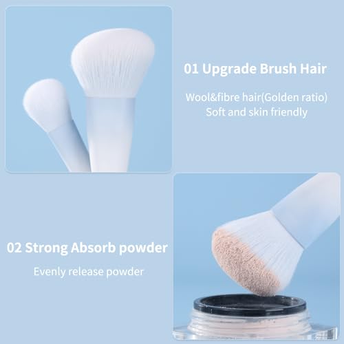 MSQ 10-Piece Professional Makeup Brush Set with Travel Bag