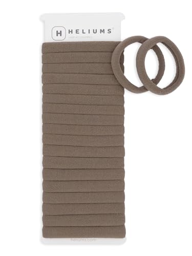 Heliums Light Brown Hair Ties - No Damage Seamless Nylon Bands, 20 Pack