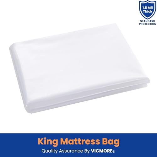 VICMORE King Mattress Bag for Moving & Storage - Clear PE, 78x100x14 in