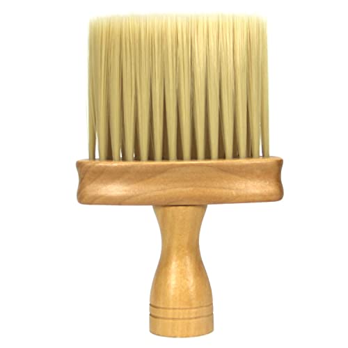 Professional Wooden Neck Brush for Hair Cutting - Soft Bristles