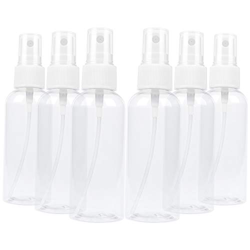 Trenbox 6 Pack 60ml Transparent Plastic Fine Mist Spray Bottles Refillable Travel