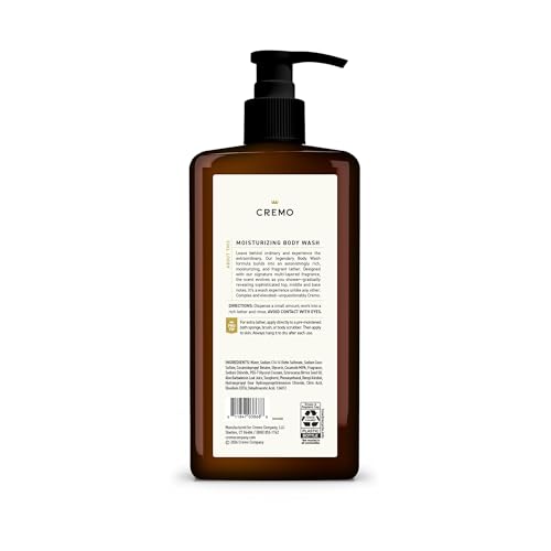 Cremo Body Wash for Men - Spice & Black Vanilla, 32 Fl Oz, Moisturizing & Fragrant