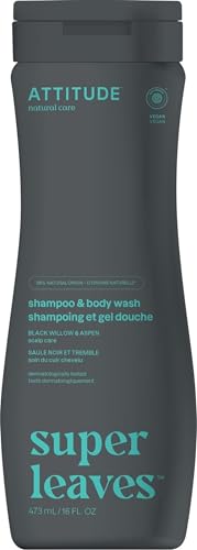 ATTITUDE 2-in-1 Men's Body Wash & Shampoo, EWG Verified, 16 Fl Oz