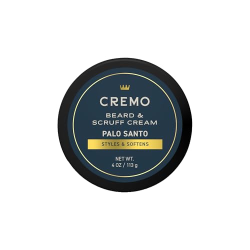 Cremo Beard & Scruff Cream, Palo Santo - 4 oz Moisturizing & Styling
