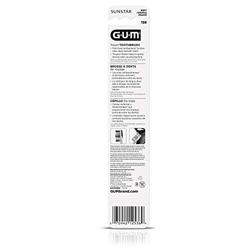 GUM Folding Travel Toothbrush - Soft Bristles, 2 Pack