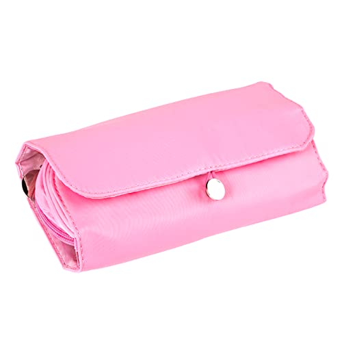 LUEXBOX Portable Pink Makeup Brush Organizer Bag for Travel