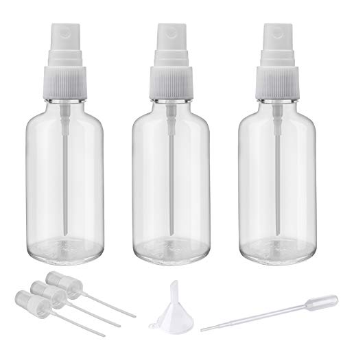 Hydior White Clear 2oz Glass Spray Bottles for Essential Oils - Set of 3