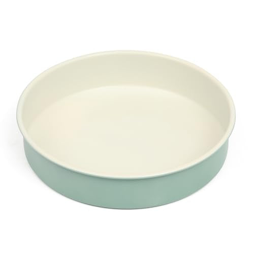 Martha Stewart 8-Inch Round Nonstick Carbon Steel Cake Pan - Teal