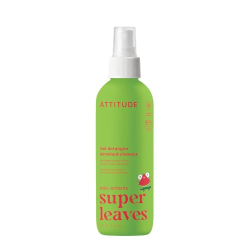ATTITUDE Kids Leave-In Detangling Spray - Gentle Hair Care, 8 Fl Oz