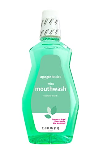 Amazon Basics Fresh Mint Mouthwash - 33.8 fl oz Oral Rinse