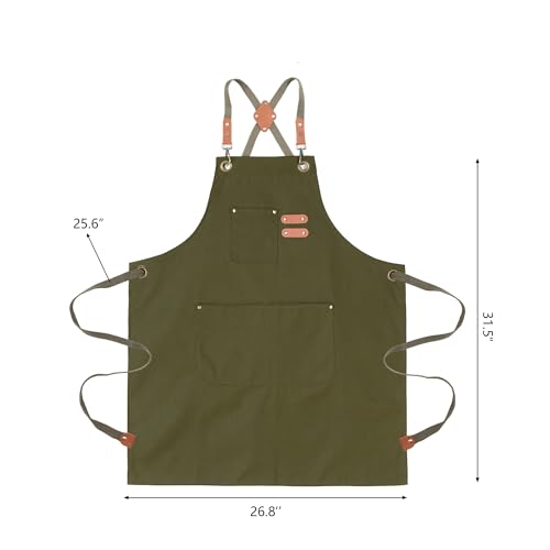 Heavy-Duty Canvas Apron for Men with Pockets & Adjustable Straps