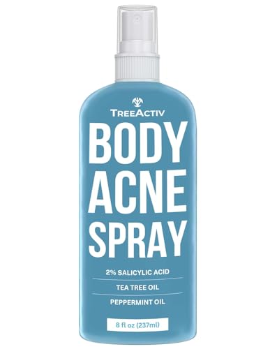 TreeActiv Body & Back Acne Spray with Salicylic Acid 8oz for Clear Skin