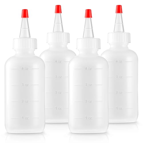 Bar5F 4 oz Soft Squeeze Hair Applicator Bottles, 4-Pack