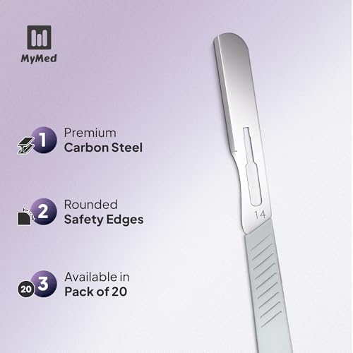 MyMed 14R Dermaplaning Razors Pack of 20 for Women Face - Salon-Quality Skin Care Tool