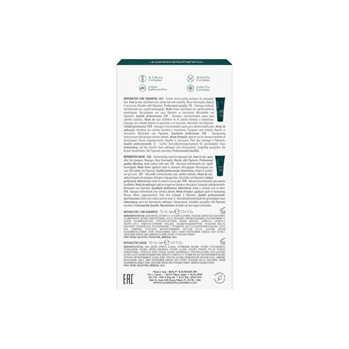 Alfaparf Milano Semi di Lino Reconstruction Travel Size Shampoo and Hair Mask Set for Damaged Hair - Hair repair - Strengthens and Restructures Hair