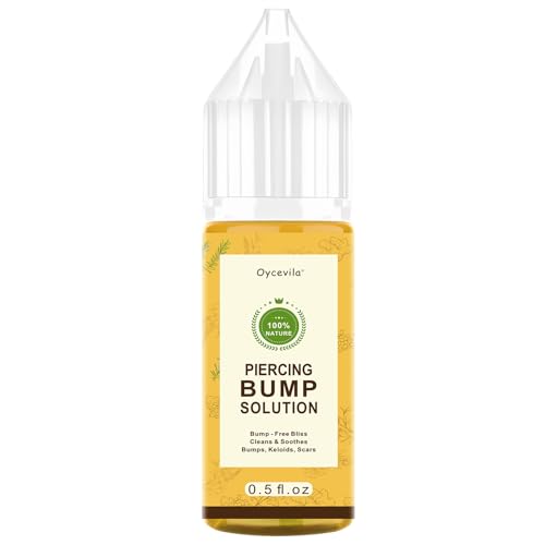 Oycevila Piercing Bump Solution Oil 0.5 oz with 20 Cotton Swabs - Targeted Aftercare