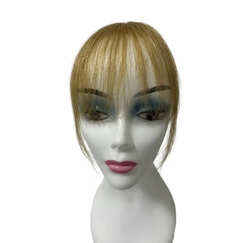 AYunhe 100% Real Human Hair Clip-In Air Bangs - Dark Blonde Fringe